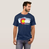 Breckenridge Colorado Flag Skiing Kerstmis T-shirt (Voorkant volledig)