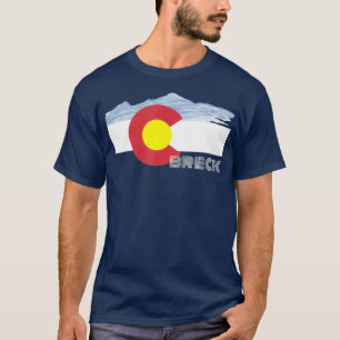 Breckenridge Colorado Flag Skiing Kerstmis T-shirt