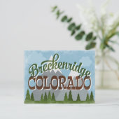 Breckenridge Colorado Fun Retro Snowy Mountains Briefkaart (Staand voorkant)