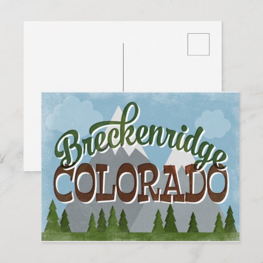 Breckenridge Colorado Fun Retro Snowy Mountains Briefkaart (Voorkant / Achterkant)