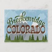 Breckenridge Colorado Fun Retro Snowy Mountains Briefkaart (Voorkant)