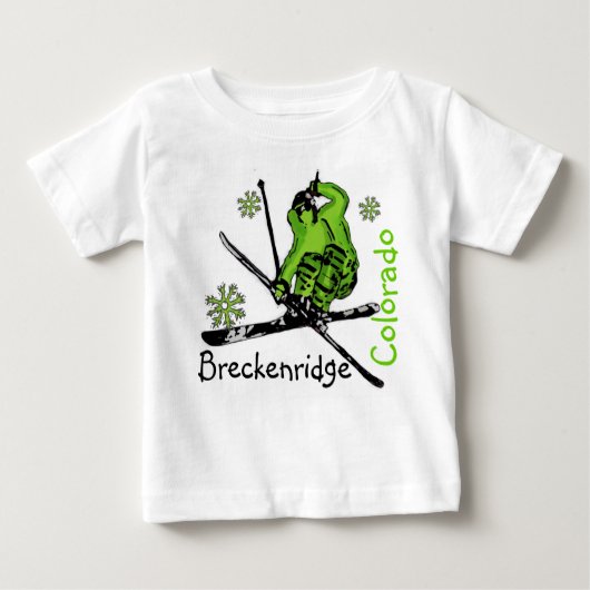 Breckenridge Colorado green skier baby t-shirt (Voorkant)
