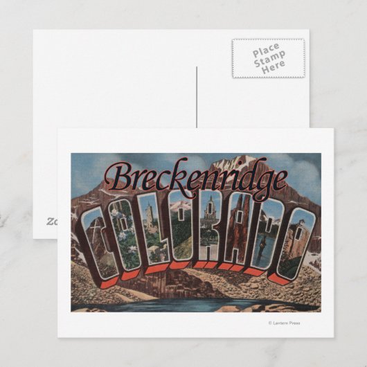 Breckenridge, colorado - grote letterscènes briefkaart (Voorkant / Achterkant)