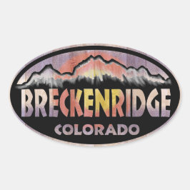 Breckenridge Colorado houten vlag ovale stickers