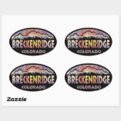 Breckenridge Colorado houten vlag ovale stickers (Vel)