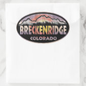 Breckenridge Colorado houten vlag ovale stickers (Tas)