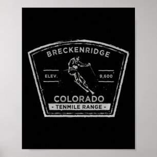 Breckenridge Colorado Lange Mouwen Sneeuw Skien Poster