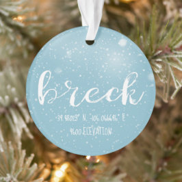 Breckenridge Colorado Latitude en Longtitude Ornament