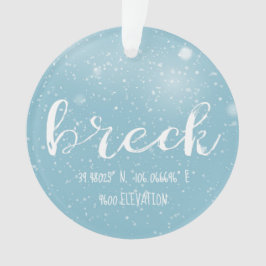 Breckenridge Colorado Latitude en Longtitude Ornament