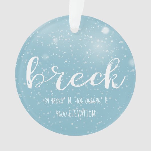 Breckenridge Colorado Latitude en Longtitude Ornament (voorkant)