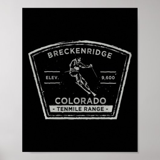Breckenridge Colorado Long Sleeve Snow Skiing  Poster (Voorkant)