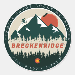 Breckenridge Colorado Mountain Souvenir Ronde Sticker