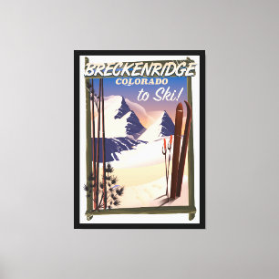 Breckenridge, Colorado poster Canvas Afdruk