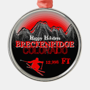 Breckenridge Colorado prettige feestdagen rode orn Metalen Ornament