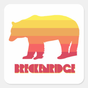Breckenridge Colorado Rainbow-Beer Vierkante Sticker