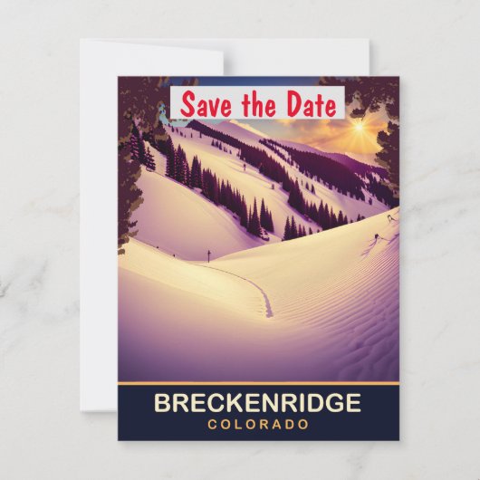 Breckenridge, Colorado, Reizen Briefkaart, Save The Date (Voorkant)