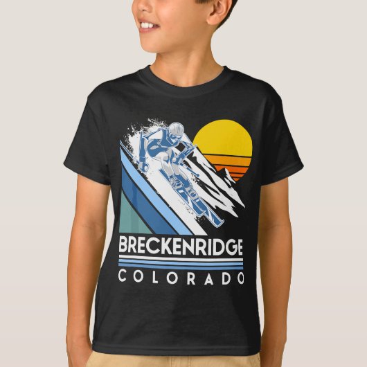 Breckenridge Colorado Retro Ski T-shirt (Voorkant)