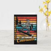 Breckenridge Colorado Retro Snowboarden Skelet Kaart (Gele Bloem)