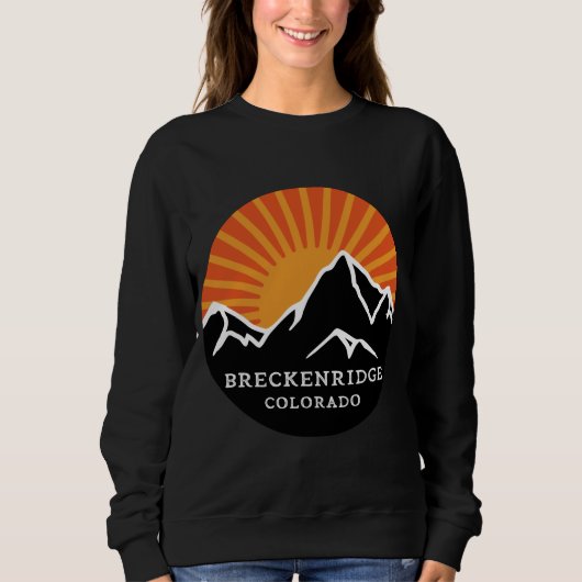 Breckenridge Colorado Retro Sunset Mountains Vinta Trui (Voorkant)