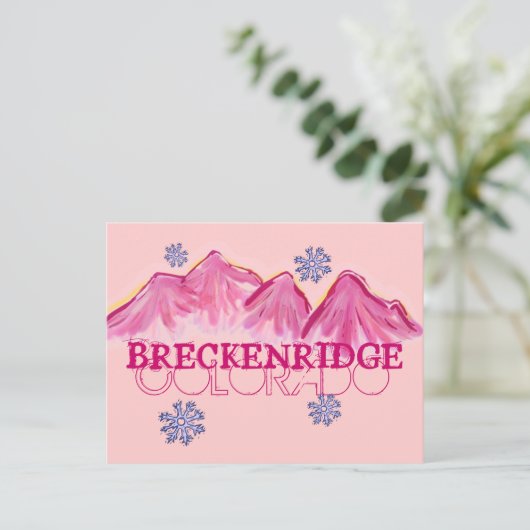 Breckenridge Colorado roze bergen briefkaart (Staand voorkant)