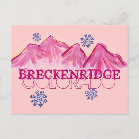 Breckenridge Colorado roze bergen briefkaart (Voorkant)