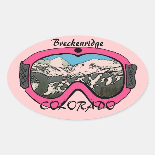 Breckenridge Colorado roze bril stickers (Voorkant)