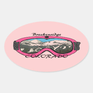 Breckenridge Colorado roze goggle stickers