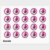 Breckenridge Colorado roze skiecirkel Ronde Sticker (Vel)