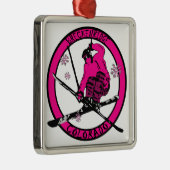 Breckenridge Colorado roze skieier ornament (Rechts)