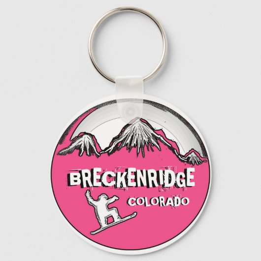 Breckenridge Colorado roze snowboardsleutelhanger Sleutelhanger (Voorkant)