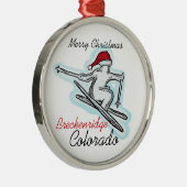Breckenridge Colorado santa skier pet ornament (Rechts)