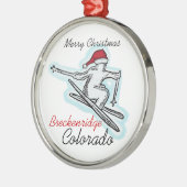 Breckenridge Colorado santa skier pet ornament (Links)
