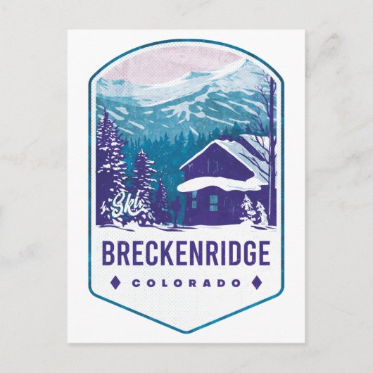 Breckenridge Colorado Ski Badge Briefkaart (Voorkant)