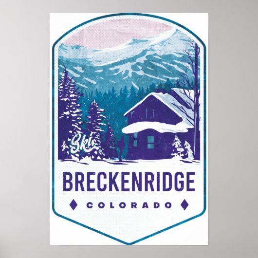 Breckenridge Colorado Ski Badge Poster (Voorkant)