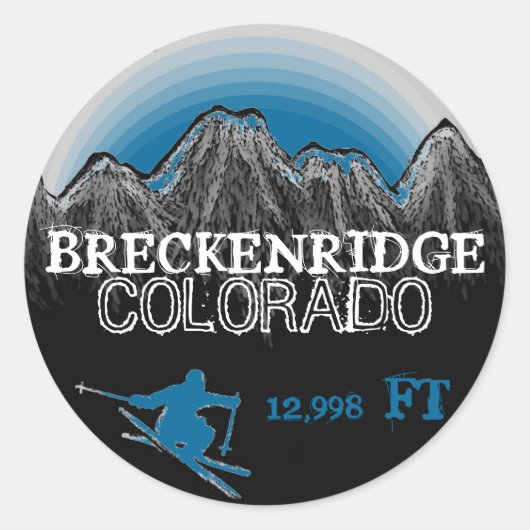 Breckenridge Colorado ski blauwe stickers (Voorkant)