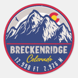 Breckenridge Colorado Ski Hiking Mountain Souvenir Ronde Sticker