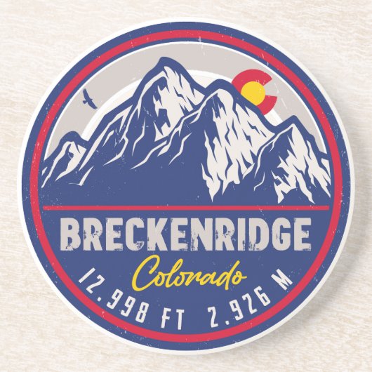 Breckenridge Colorado Ski Hiking Mountain Souvenir Zandsteen Onderzetter (Voorkant)