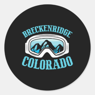 Breckenridge Colorado Ski Mountain Skiing Skier Ronde Sticker