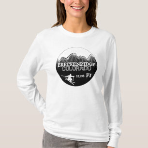 Breckenridge Colorado ski zwarte witte hoed T-shirt