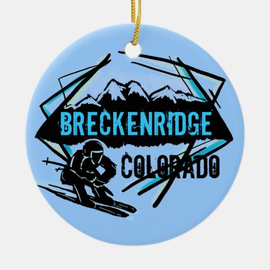 Breckenridge Colorado skiberg Keramisch Ornament (Voorkant)