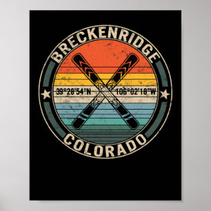 Breckenridge Colorado Skiën Mountain Snowboarden Poster