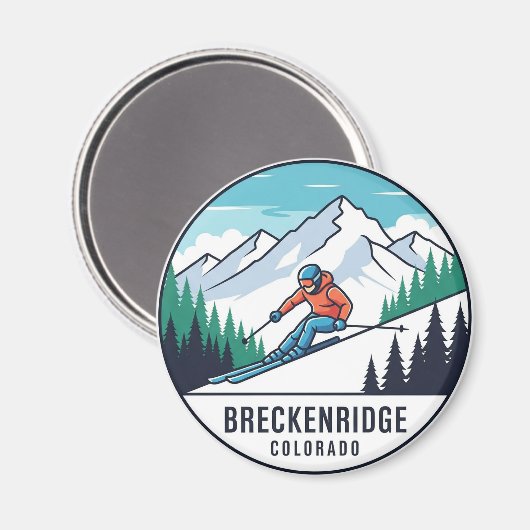 Breckenridge Colorado Skiën Reizen Magneet (Voorkant / Achterkant)