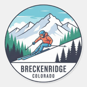 Breckenridge Colorado Skiën Reizen Ronde Sticker