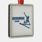 Breckenridge Colorado Skier Metalen Ornament (Rechts)