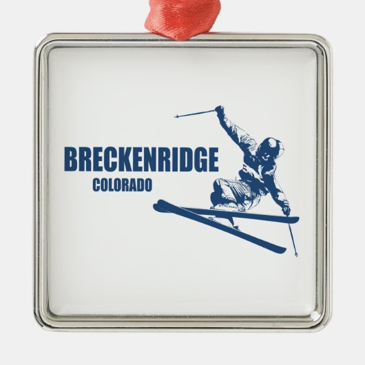 Breckenridge Colorado Skier Metalen Ornament (Voorkant)