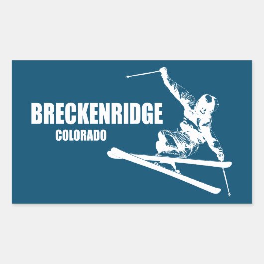 Breckenridge Colorado Skier Rechthoekige Sticker (Voorkant)