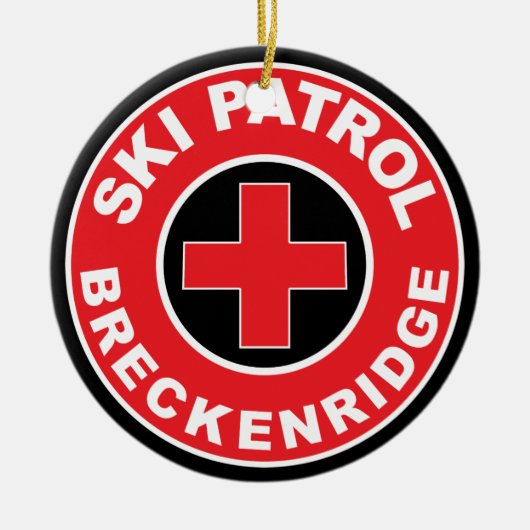 BRECKENRIDGE COLORADO SKIING SKI PATROL MOUNTAIN KERAMISCH ORNAMENT (Voorkant)