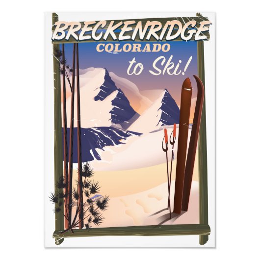 Breckenridge, Colorado skiposter Foto Afdruk (Voorkant)