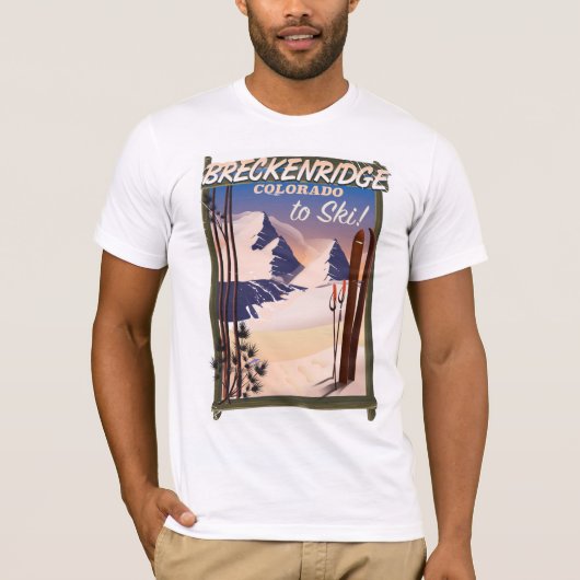 Breckenridge, Colorado skiposter T-shirt (Voorkant)