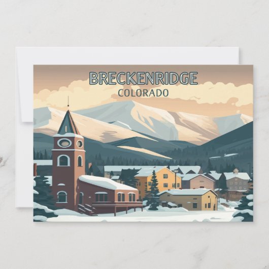Breckenridge Colorado Snow Mountains  Retro (Voorkant)